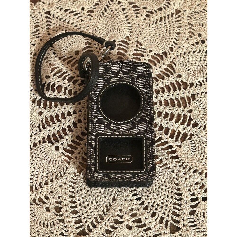 VTG Coach Canvas iPod Nano 1st Gen Case Cover Signature Jaquard Black Gray